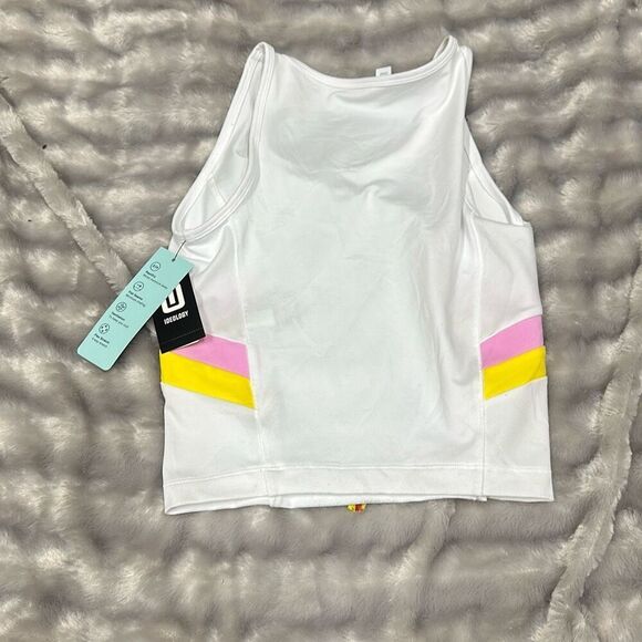ID Ideology Women S Colorblocked Fitted Tank Top‎ White Size X-Small - Picture 3 of 3